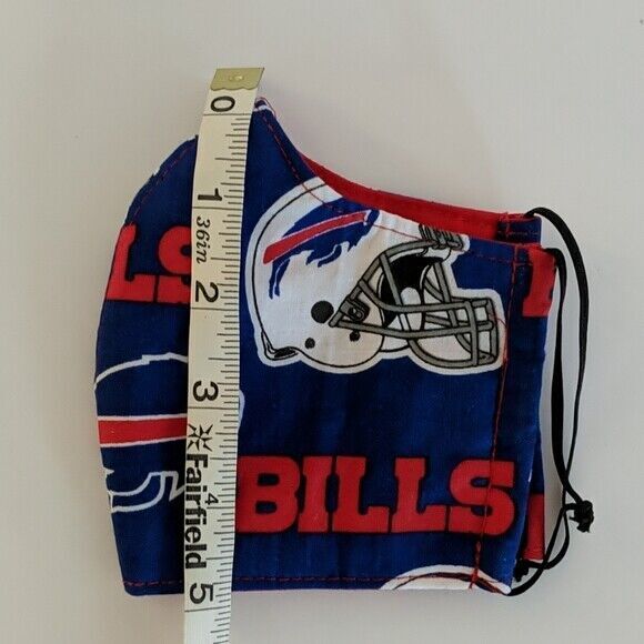 Buffalo Bills Reusable Face Masks (2) & Silicone Bracket NFL Licensed Fabric - Picture 4 of 6
